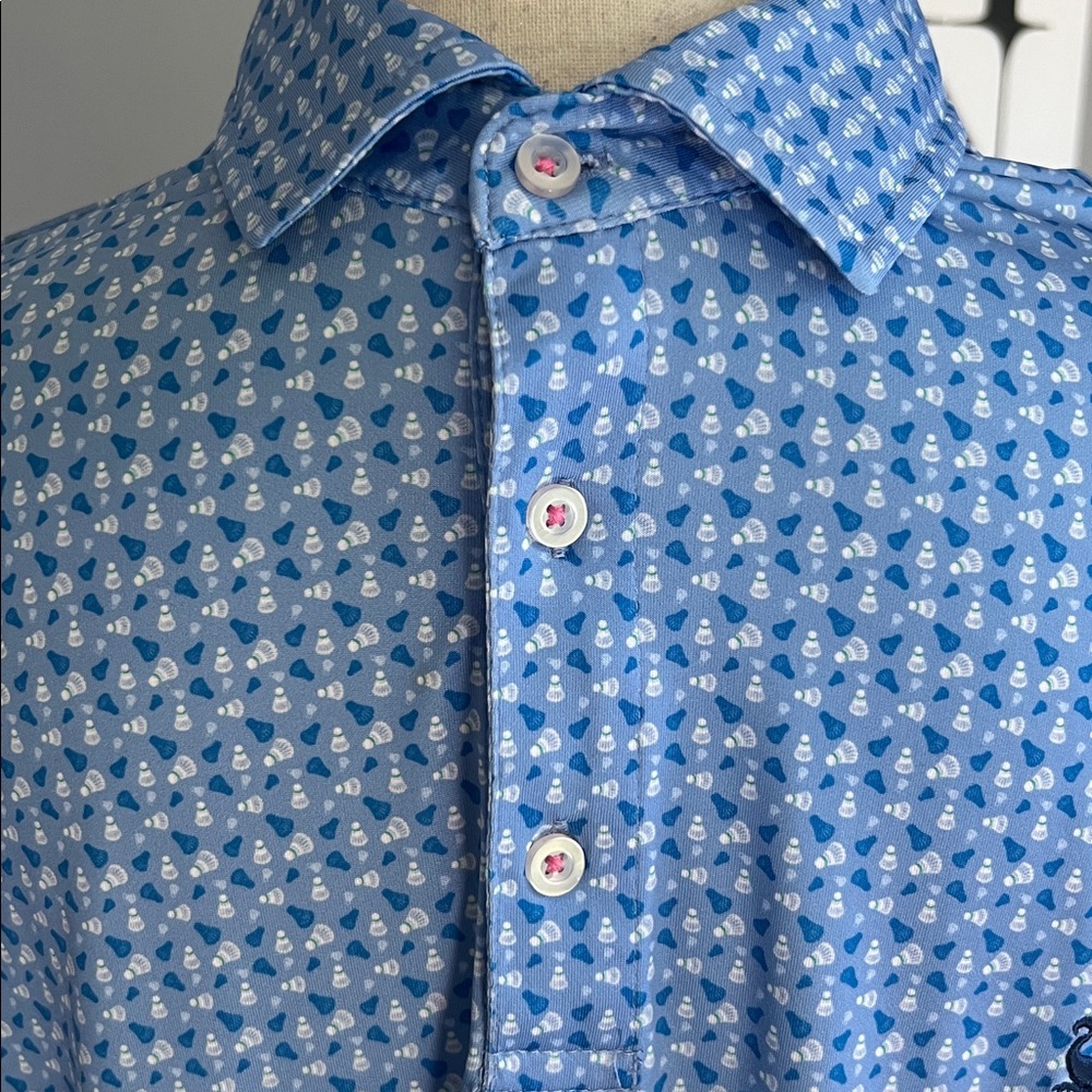 TailorByrd Badminton Print Performance 
Polo - Picture 3 of 9